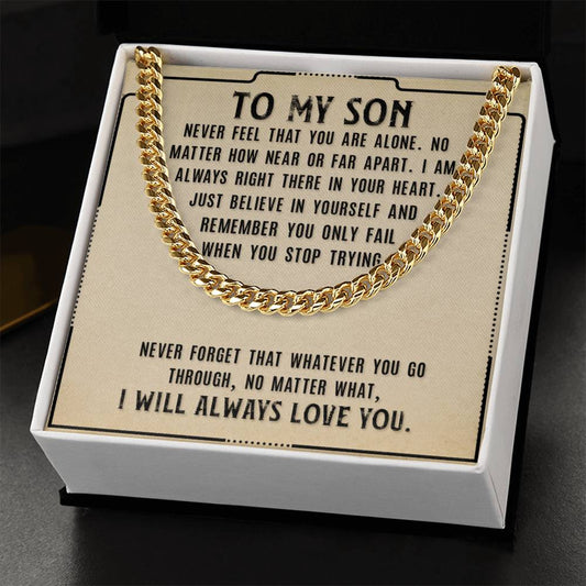 To My Son Cuban Link Chain necklace gift3