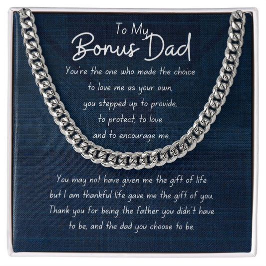Bonus Dad Necklace Cuban Link Chain Men's Appreciation Gift4