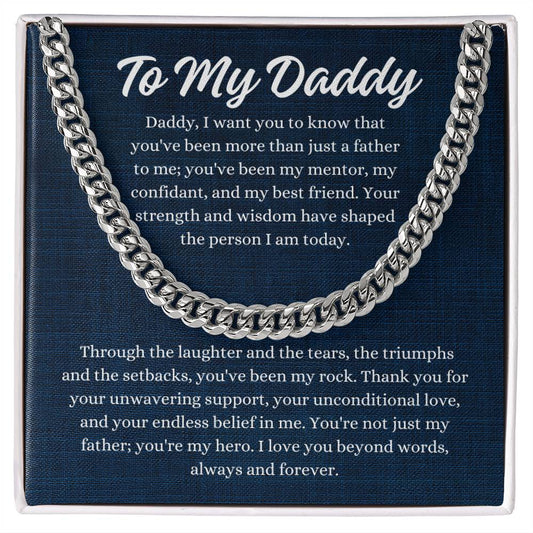 To My Daddy Cuban Link Chain Necklace - Stainless Steel Perfect Gift for Dads2