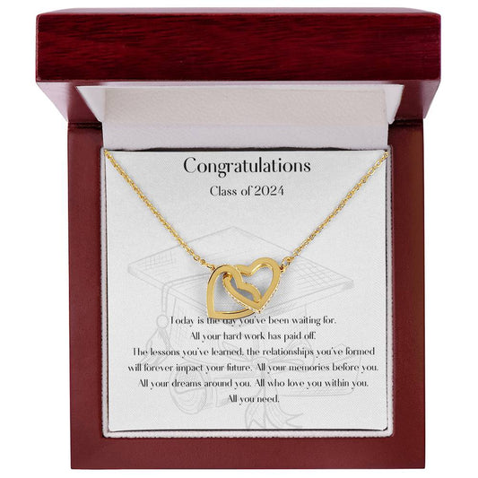 925 Sterling Silver Graduation Interlocking Hearts Necklace Gift0