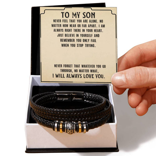 Engraved To My Son Love You Forever Stainless Steel Bracelet3